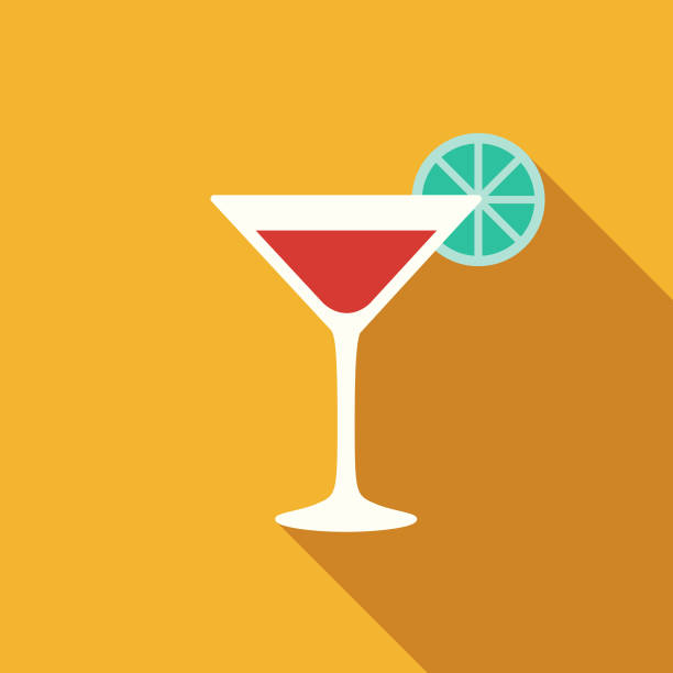 ilustraciones, imágenes clip art, dibujos animados e iconos de stock de plano hotel icono del diseño: bar - vaso de martini