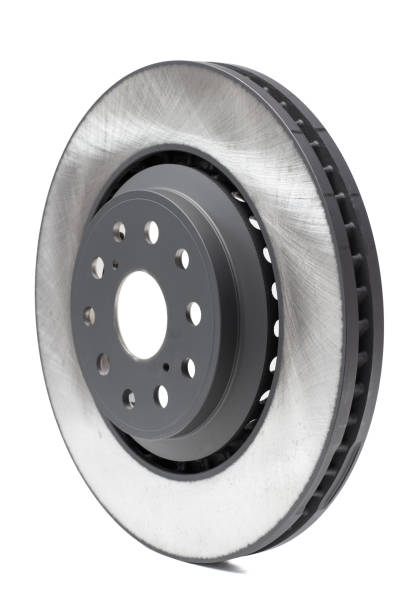 istock two brake discs and pads on a white background 863244870