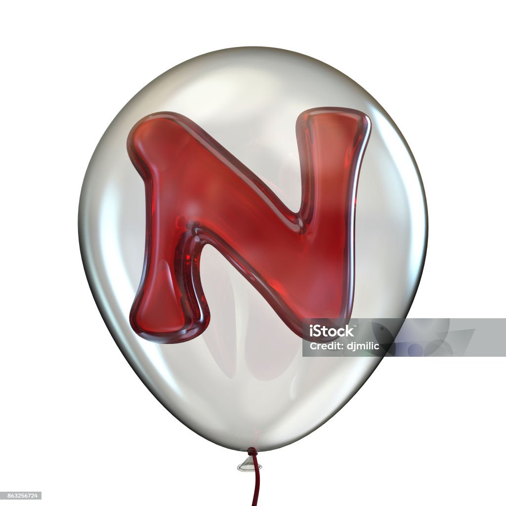 Letter N In Transparent Balloon 3d Stock Photo - Download Image ...