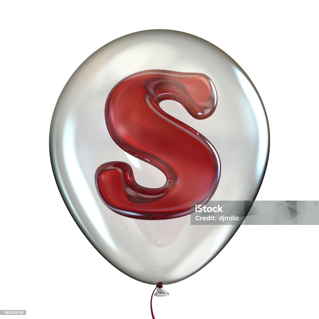 Letter S In Transparent Balloon 3d Stock Photo - Download Image ...