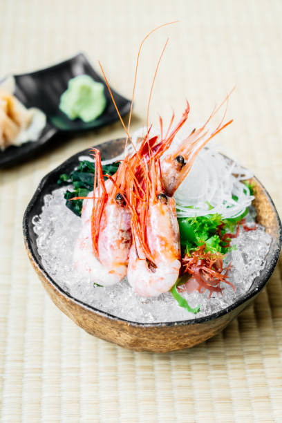 istock Raw and fresh shrimp or prawn sashimi 863279020