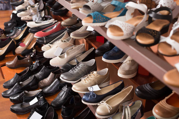 istock Elegant hoes are standing on shelves 863282518