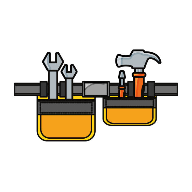 수리 도구 디자인 - 공구벨트 stock illustrations