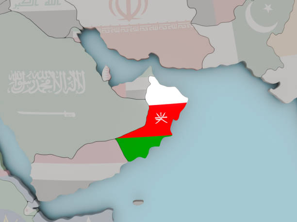 istock Oman on political globe with flag 863300432