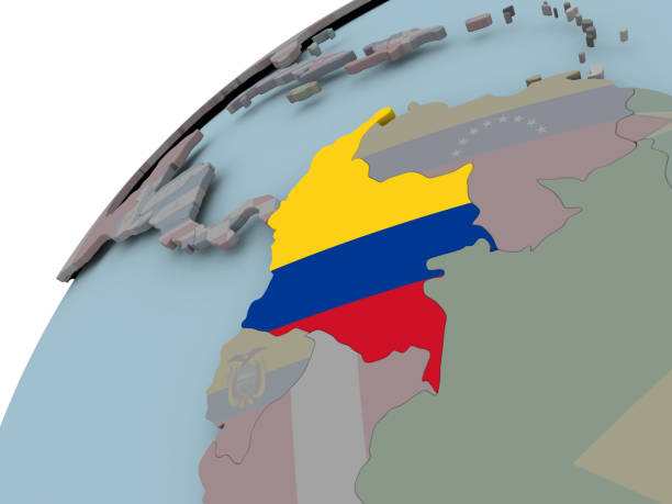 istock Map of Colombia with flag 863300758
