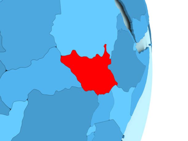 istock Map of South Sudan in red 863301084