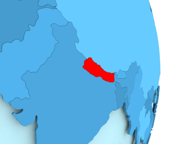 istock Map of Nepal in red 863301100