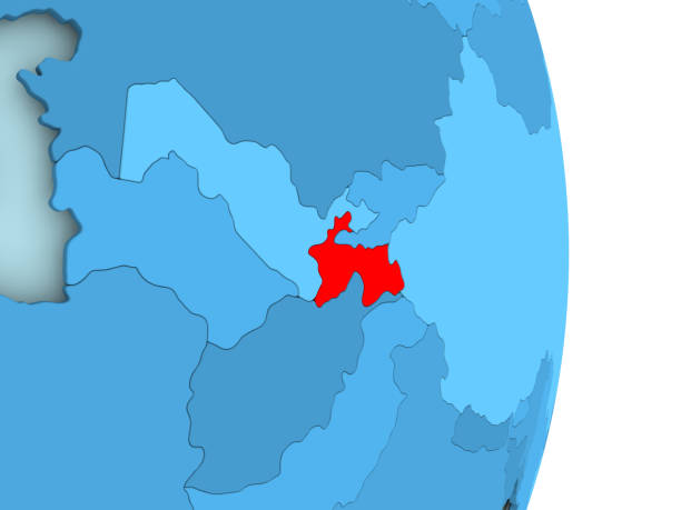 istock Map of Tajikistan in red 863301104