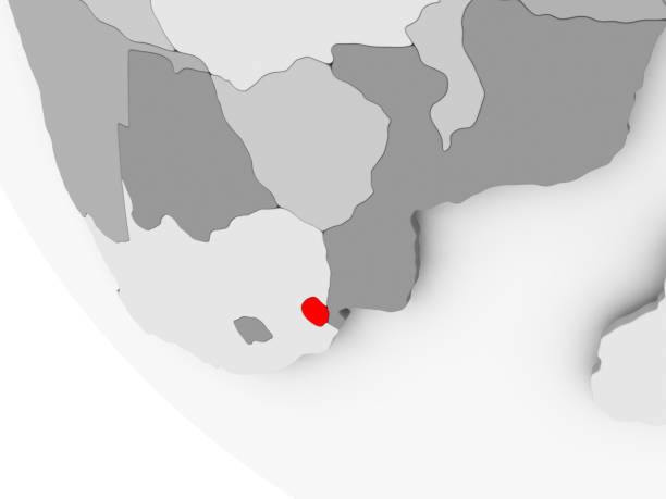 istock Map of Swaziland in red 863307186
