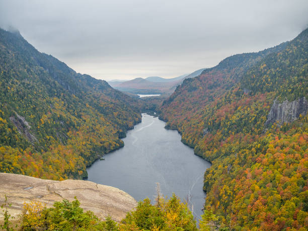 istock Cliff over Lower Ausable Lake in Adirondacks 863307246