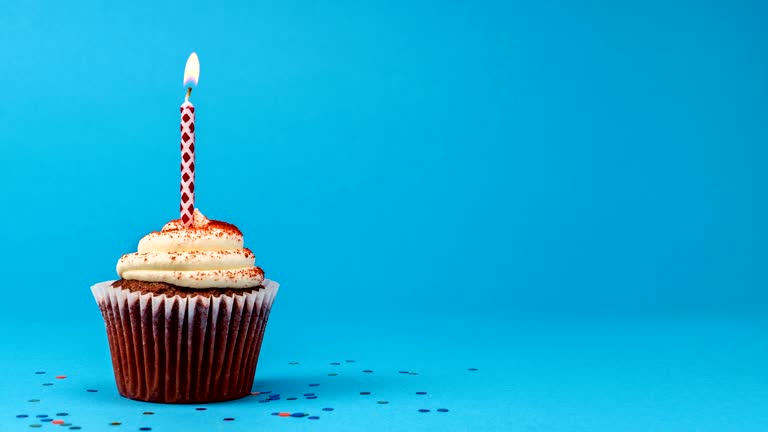 Cinemagraph Cupcake Birthday Candle Seamless Loop