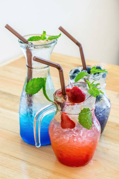 istock Strawberry , blue Hawaii , and blueberry italian soda 863317732