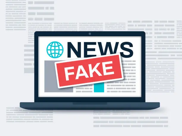 Vector illustration of Fake News Laptop