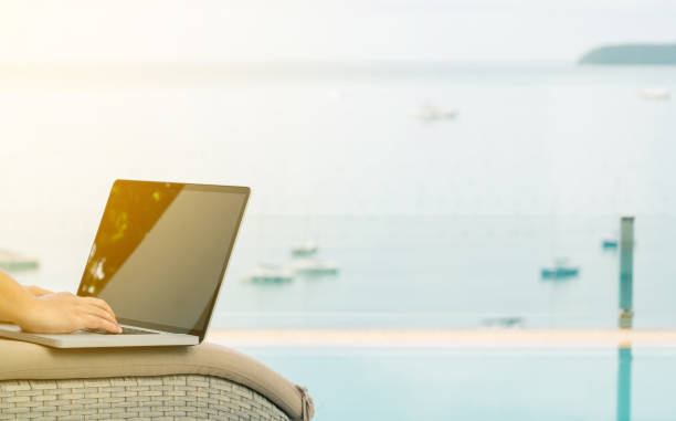 istock comfortable room office place, work to laptop to business and learning, technology wifi zone, copy space. 863318190