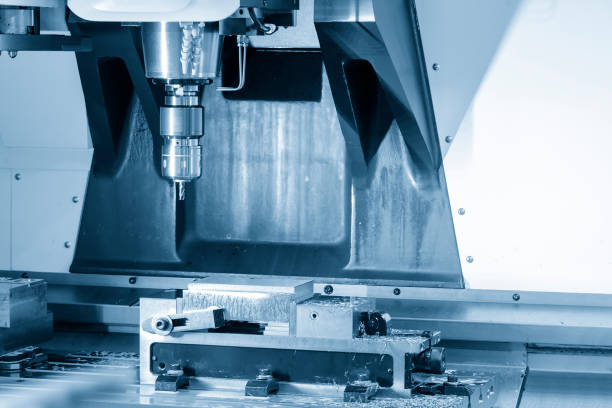 istock The CNC milling machine cutting cutting the raw material 863329472