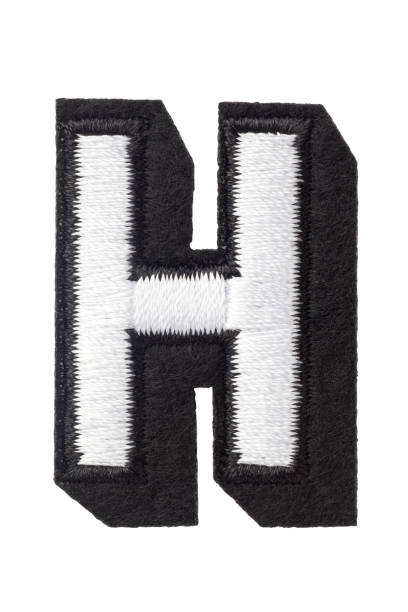 istock Capitol letter H of stitched with thread 863329484
