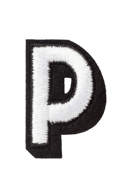 istock Capitol letter P of stitched with thread 863331600