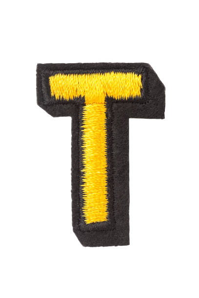 istock Capitol letter T of stitched with thread 863331628