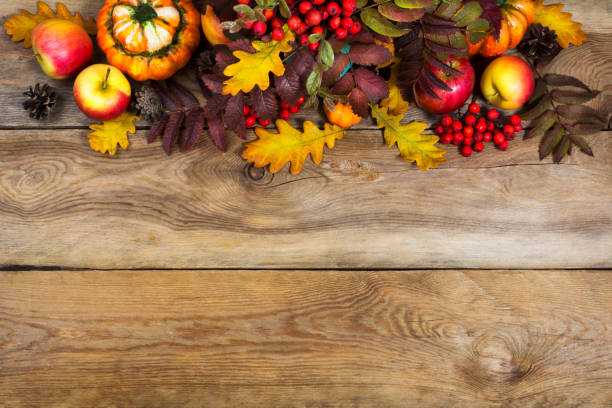 istock Fall background with red rowan and yellow oak leaves, copy space 863337362