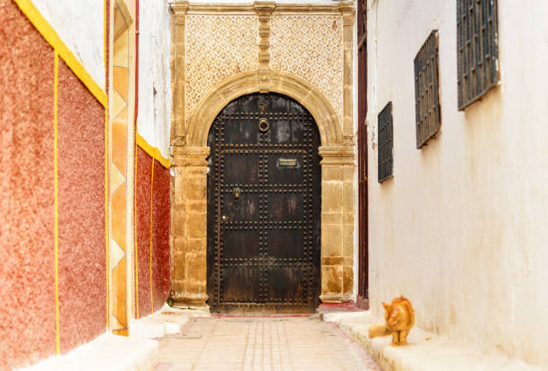 Traditional old door in historical district Medina. Rabat. Morocco