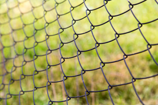 istock metal grid on the nature 863354450