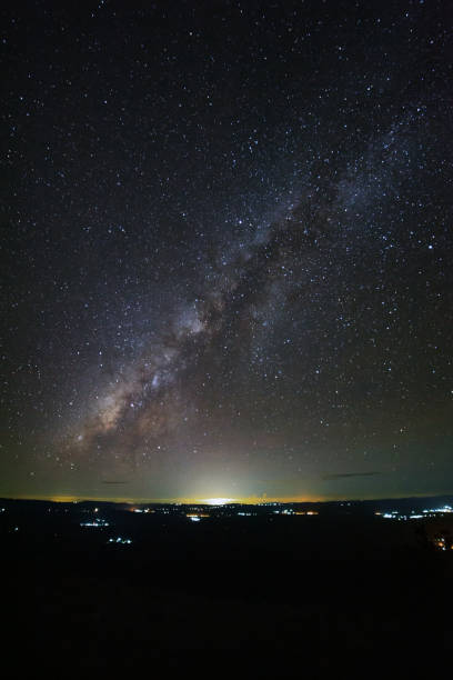 istock Landscape with milky way galaxy, Night sky with stars in universe 863365524