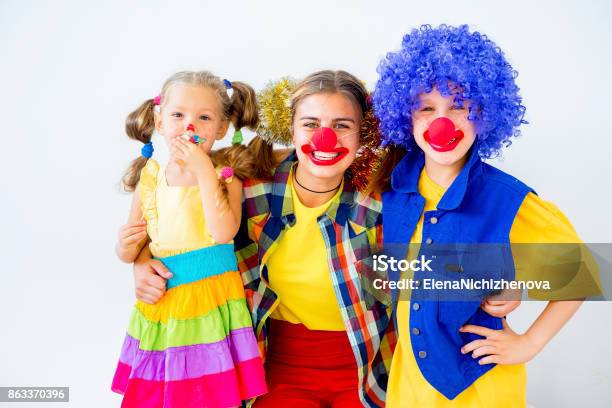 A Portrait Of A Clown Stock Photo - Download Image Now - Boys, Celebration, Cheerful