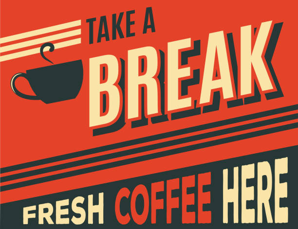 advertising coffee retro poster advertising coffee retro poster, vector format coffee break stock illustrations