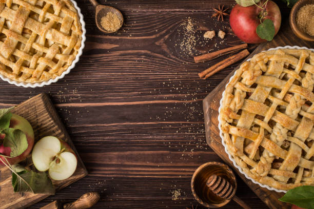 istock apple pie and ingredients on wooden background 863383320