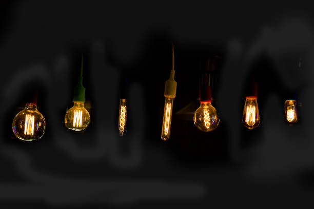 istock Decorative antique edison style filament light bulbs 863396918