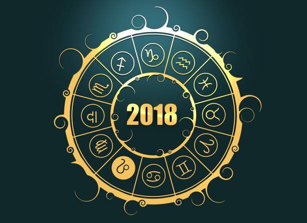 istock Astrology symbols in circle. Leo sign 863399952