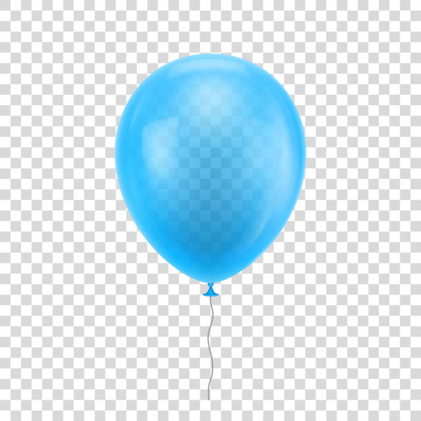 illustrations, cliparts, dessins animés et icônes de lumière bleu ballon réaliste. - ballons