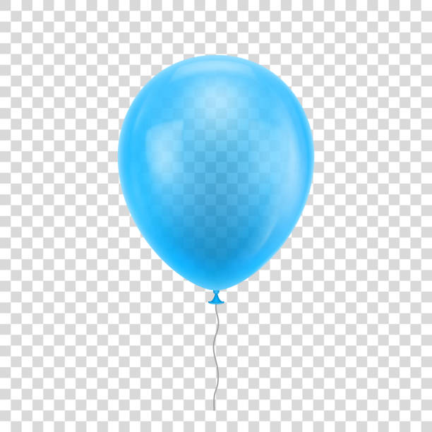 Light blue realistic balloon. Light blue realistic balloon. Light blue ball isolated on a transparent background for designers and illustrators. Balloon as a vector illustration hot air balloon stock illustrations