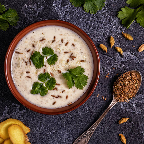 istock Traditional Indian Raita with cucumber, cumin, coriander. 863444992