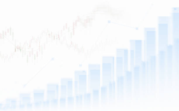 istock Abstract financial chart with graph in Double exposure style on white color background 863472896