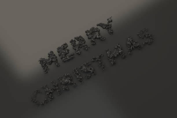 istock Liquid black Merry Christmas words with drops on black background 863473840