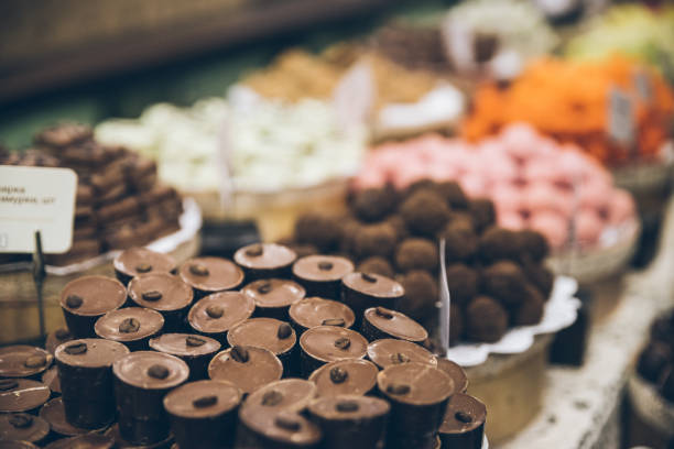 istock store counter with chocolate candies 863481770