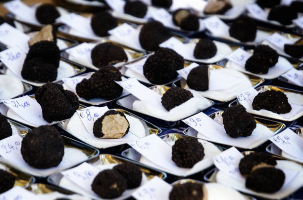 Black summer truffles (Tuber Aestivum) and price tags