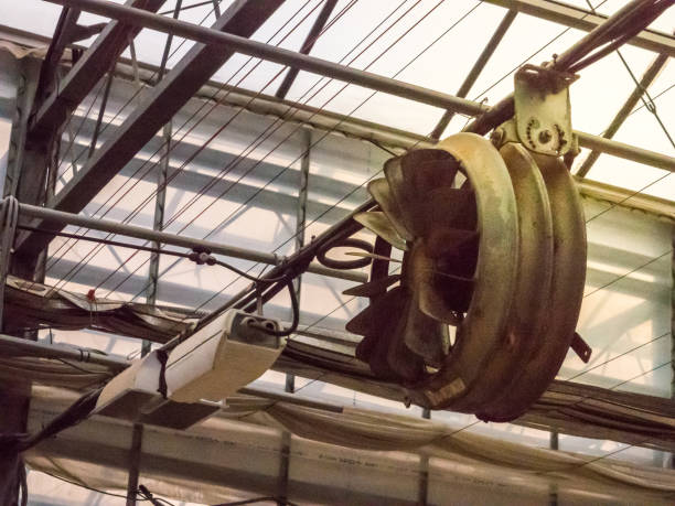 istock Industrial fan for temperature control in greenhouse. 863498304