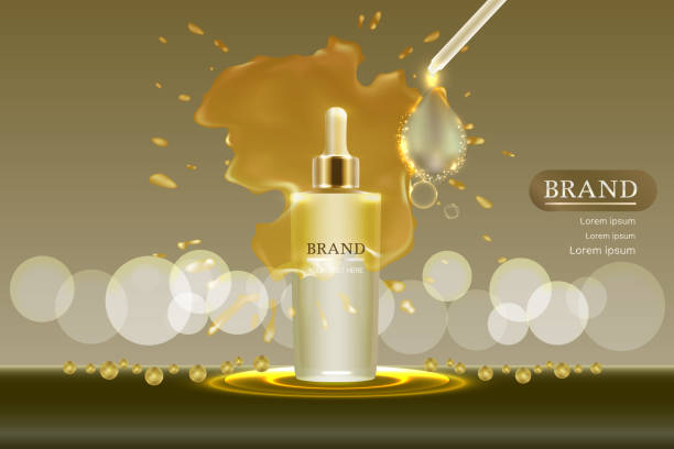 istock Cosmetic container with advertising background ready to use, luxury skin care ad. 863516826