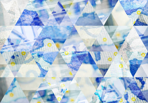 istock Abstract triangle mosaic background: Euro and finance 863519830