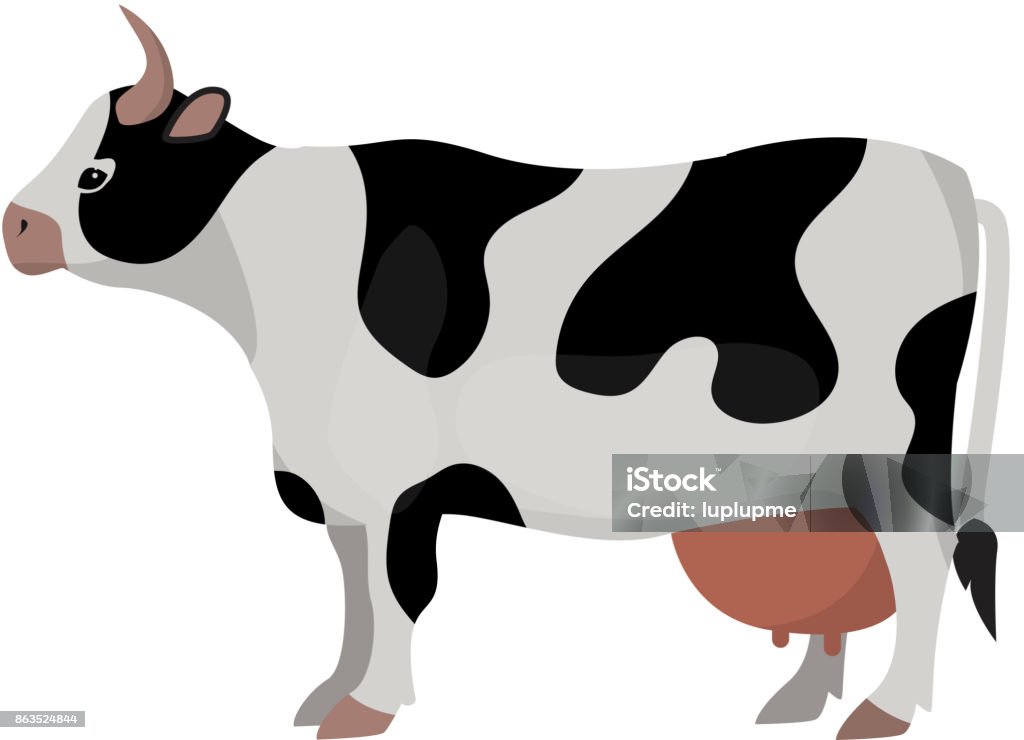 Cow Farm Animal Funny Cartoon Vector Illustration Cattle Mammal Nature Beef  Agriculture Milk Character Stock Illustration - Download Image Now - iStock