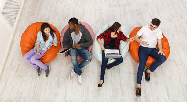 istock Coffee break, group of students preparing for exam 863525210