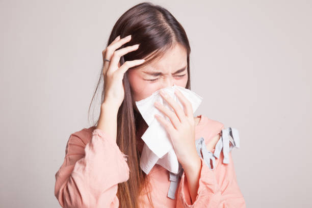 istock Young Asian woman got sick and flu. 863544716