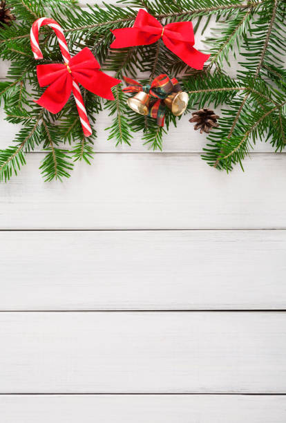 istock Christmas decoration, ornaments and garland frame background 863549268