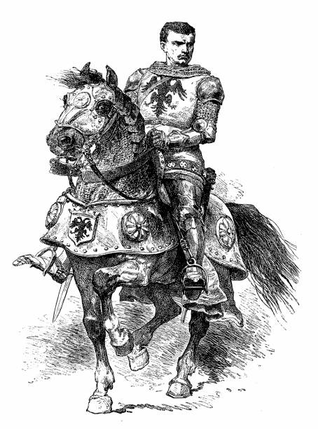 ilustrações, clipart, desenhos animados e ícones de bertrand du guesclin - black knight