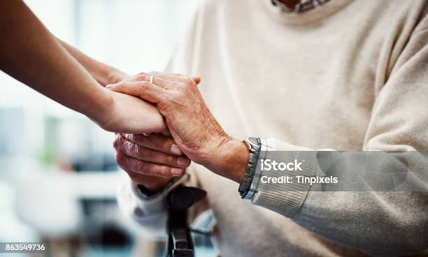 Youre In My Hands Now Stock Photo - Download Image Now - Senior Adult, Hand, Support