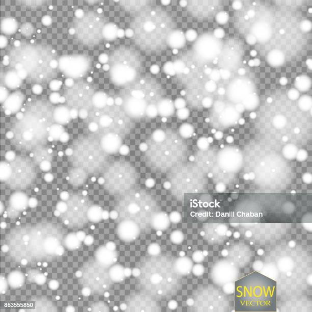 Snow Distorted Backgrounds Vector Falling Snow Effect Isolated On Transparent Background With ...