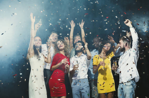 istock Office new year party. Young people having fun 863568266