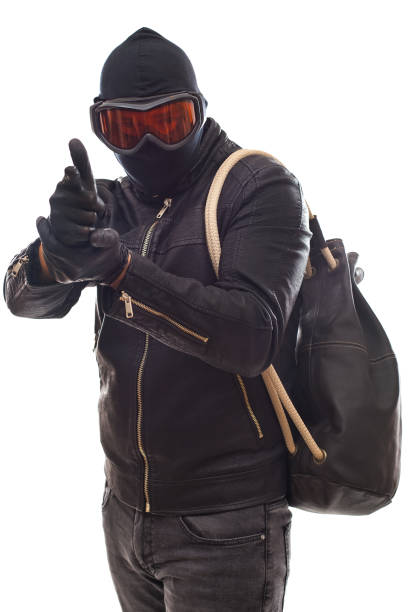 istock Dangerous burglar in black 863569354